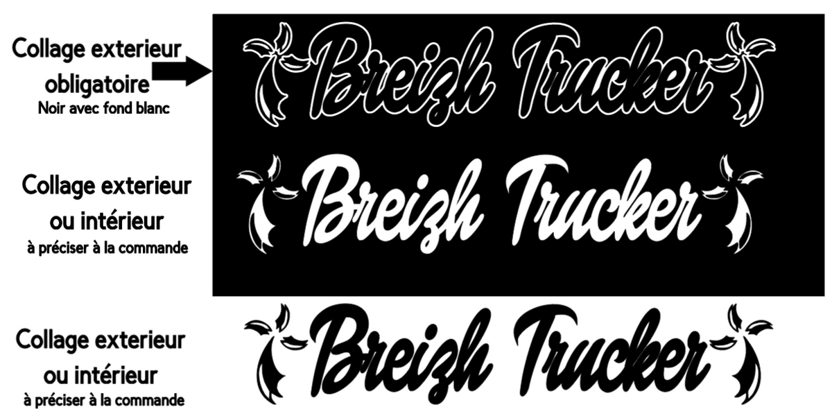 Stickers Breizh Trucker pour vitres latérales de camion (la paire)