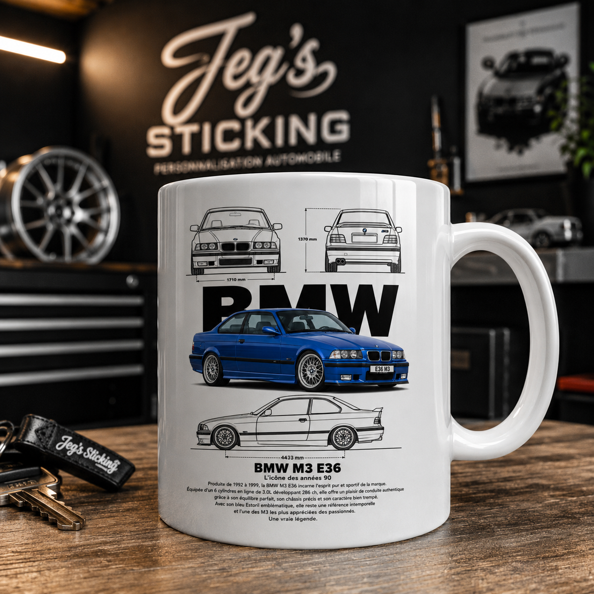 Tasse BMW M3 E36 Bleu Estoril – 33 cl | Jeg’s Sticking