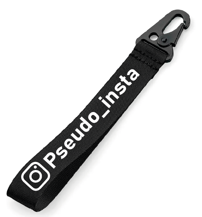 Porte-clé Dragonne Personnalisé Pseudo Instagram — Sangle Polyester Résistante | Jegs Sticking