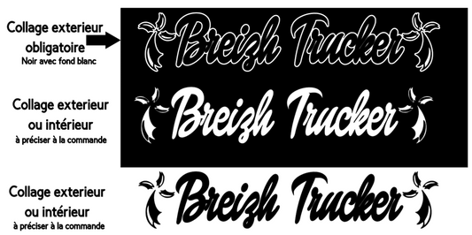 Stickers Breizh Trucker pour vitres latérales de camion (la paire)