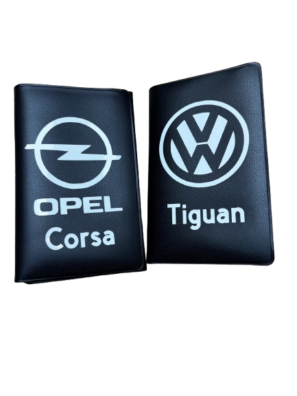 Pochette carte grise personnalisée - Prénom/Texte/Logo au choix