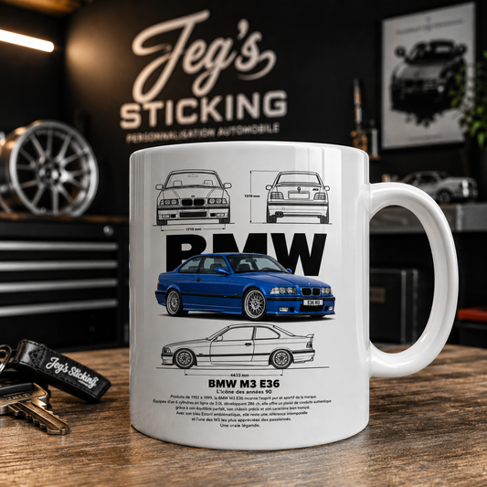 Tasse BMW M3 E36 Bleu Estoril – 33 cl | Jeg’s Sticking